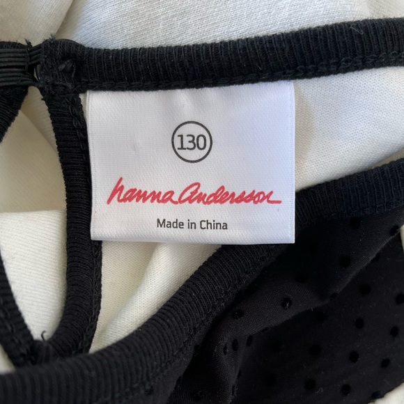 •Hanna Andersson• Soft Knit Cream/Black Dress - Size 8 - Picture 2 of 9